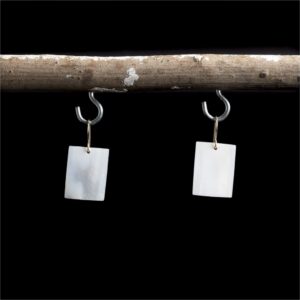 Pendiente long Square earrings White